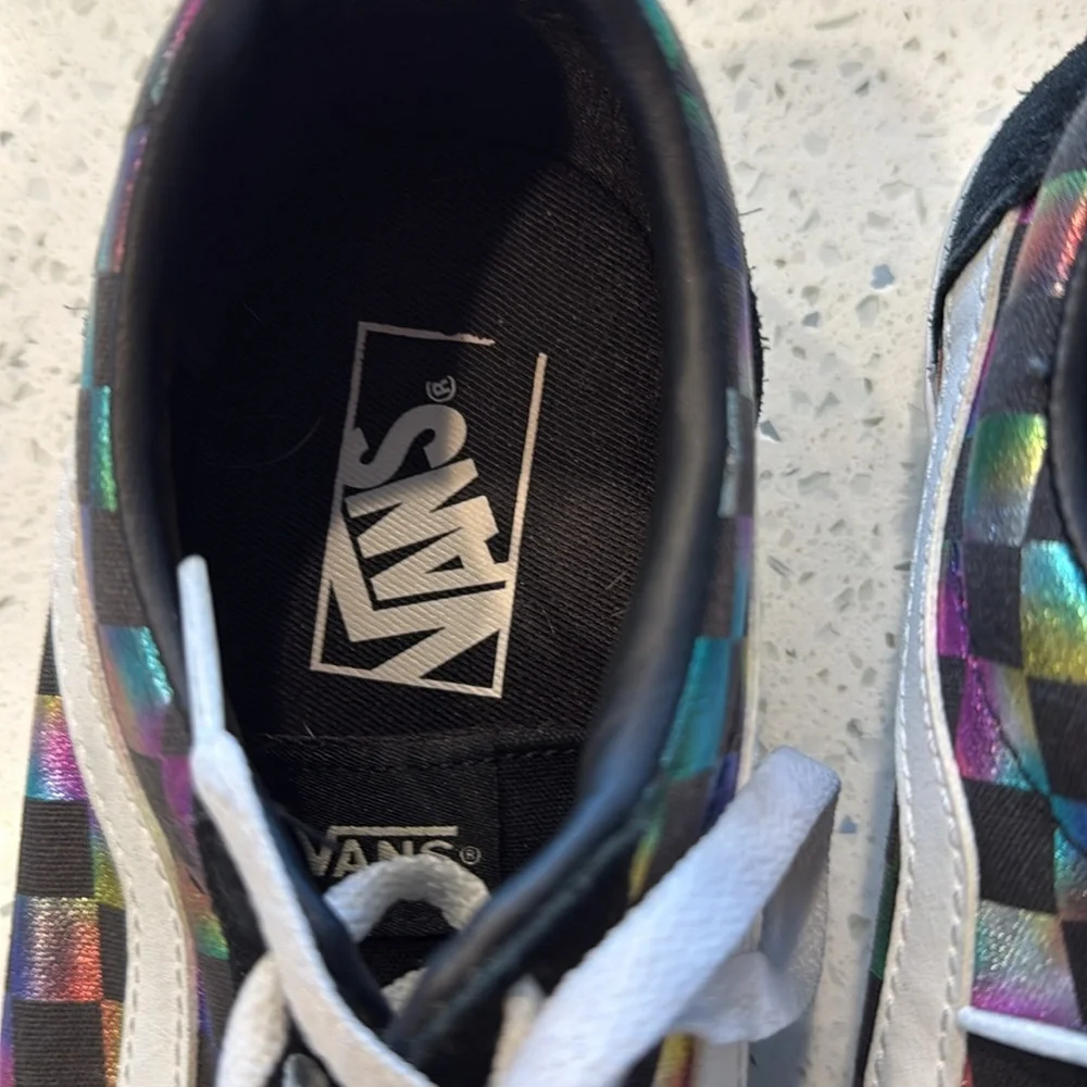 Vans Black and Multicolor Checkered Sneakers - Picture 2 of 5